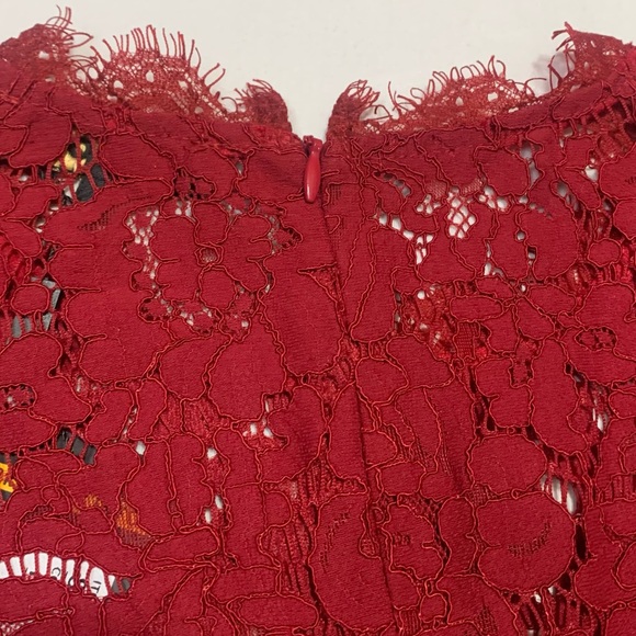 MIUSOL Red Floral Lace Cap Sleeve Cocktail Midi Dress NWT - Size S - Picture 12 of 15